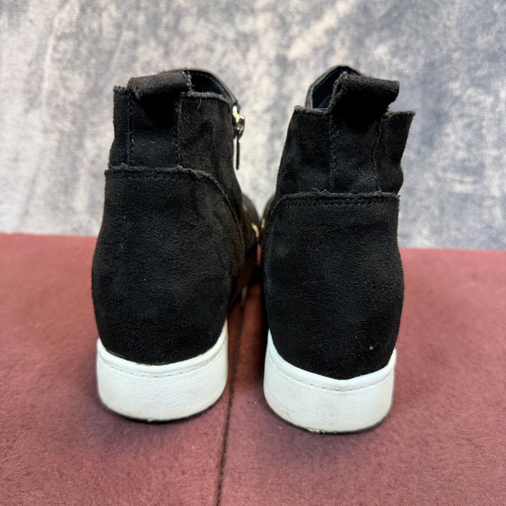 Soda Wedge Sneakers Womens Black Regular Size 10 Double Side Zip Ankle Bootie - Picture 6 of 12